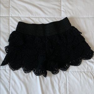 Black lace shorts